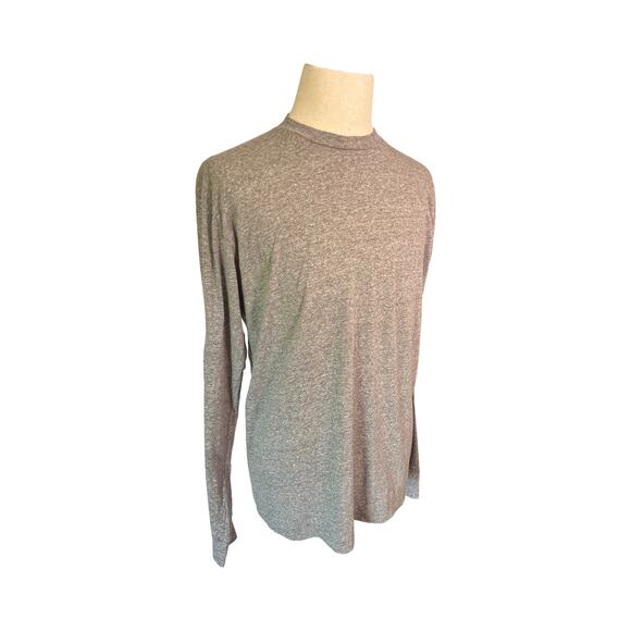 John Elliott Long Sleeve Tee 2 Heather Gray Made in USA Crew Neck Soft Stretch - Picture 5 of 8